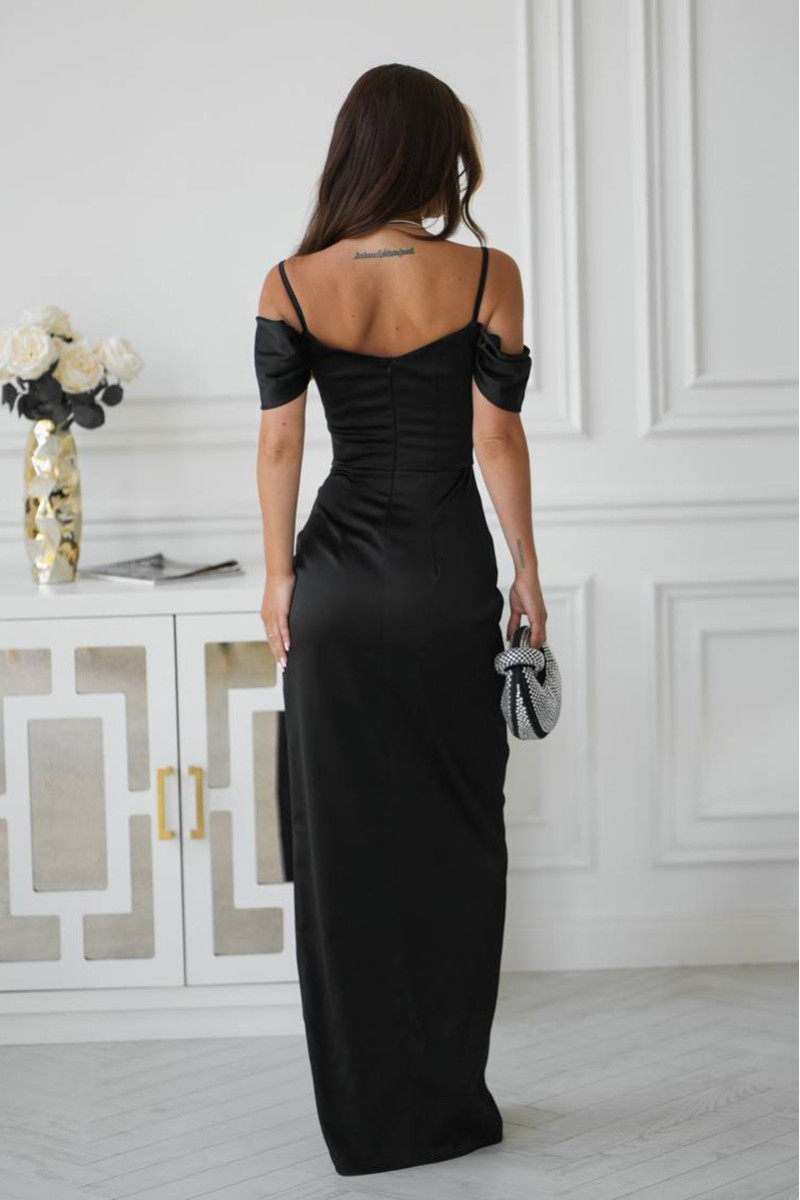 СУКНЯ ЗІ СПУЩЕНИМИ РУКАВАМИ ТА ДРАПІРУВАННЯМ У ЗОНІ ДЕКОЛЬТЕ 7554