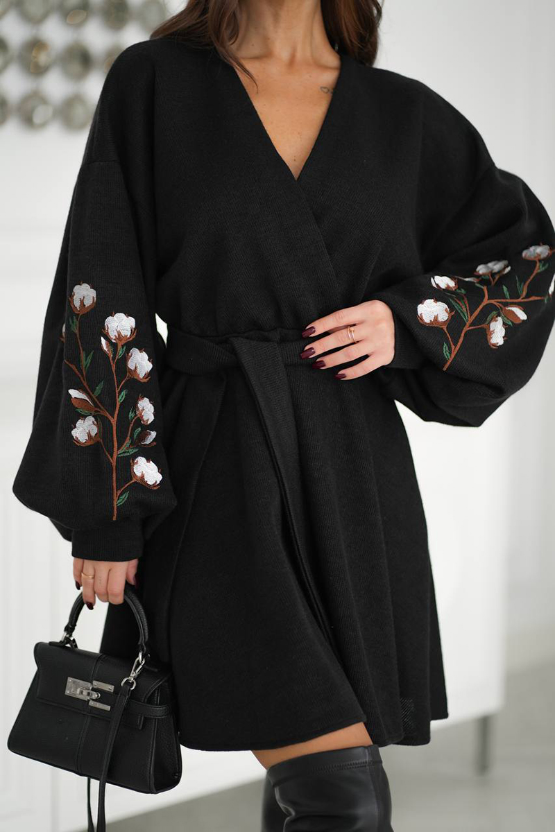 ДОВГА ЕЛЕГАНТНА СУКНЯ ІЗ ВСТАВКОЮ З БЛИСКУЧОГО МЕРЕЖИВА 7566