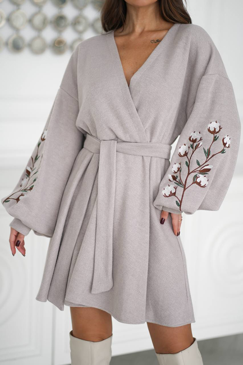 ДОВГА ЕЛЕГАНТНА СУКНЯ ІЗ ВСТАВКОЮ З БЛИСКУЧОГО МЕРЕЖИВА 7566